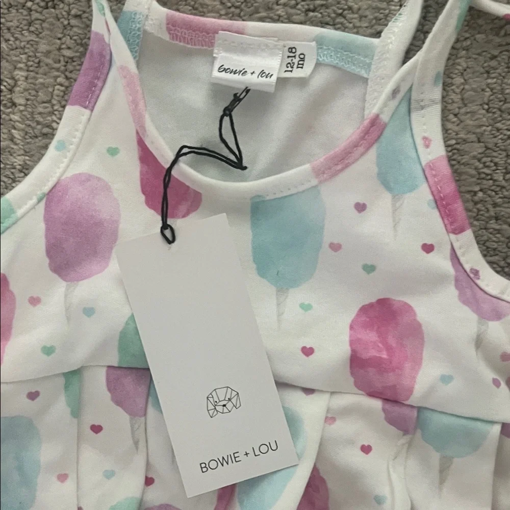 NWT Bowie+ Lou Baby Girl Balloon print dress 12-18M spring summer bday outfit